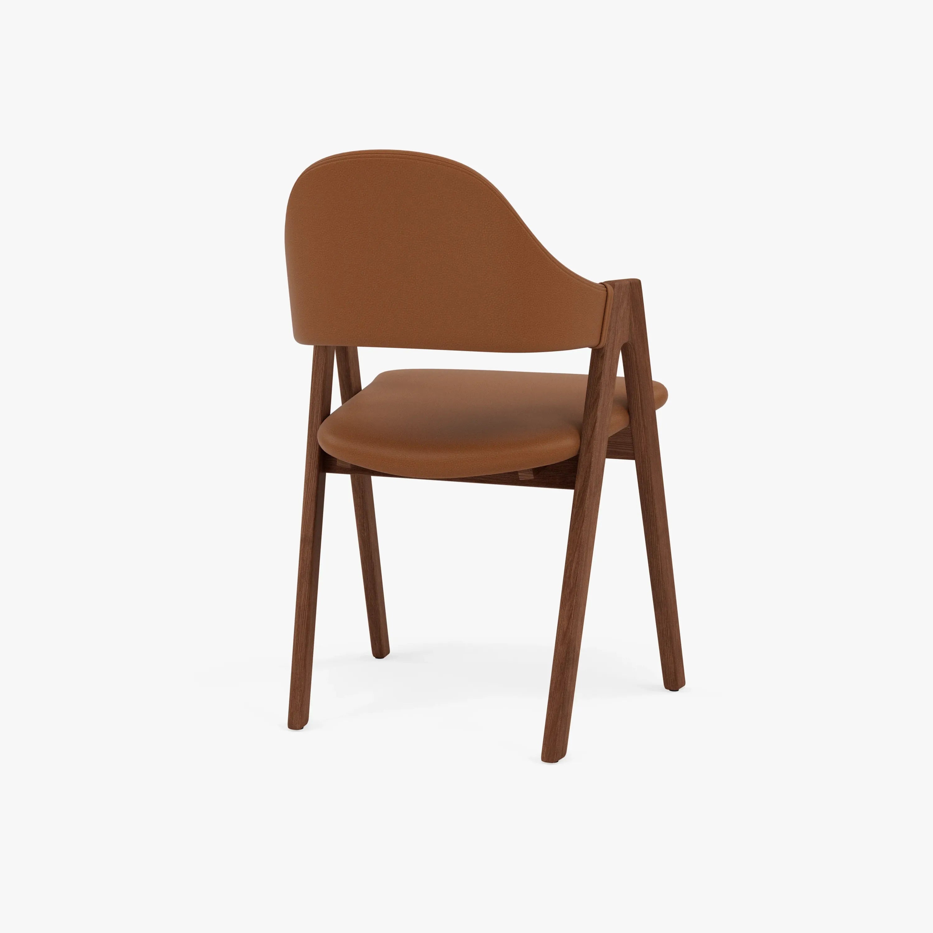 Nestor Dining Chair Tan Leather Solid American Walnut