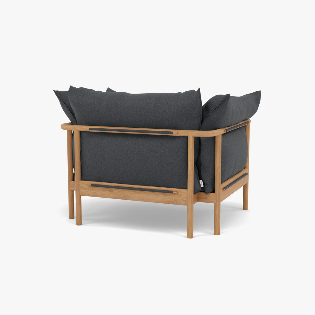 Olivia Armchair Granite Grey Fabric Solid American Oak