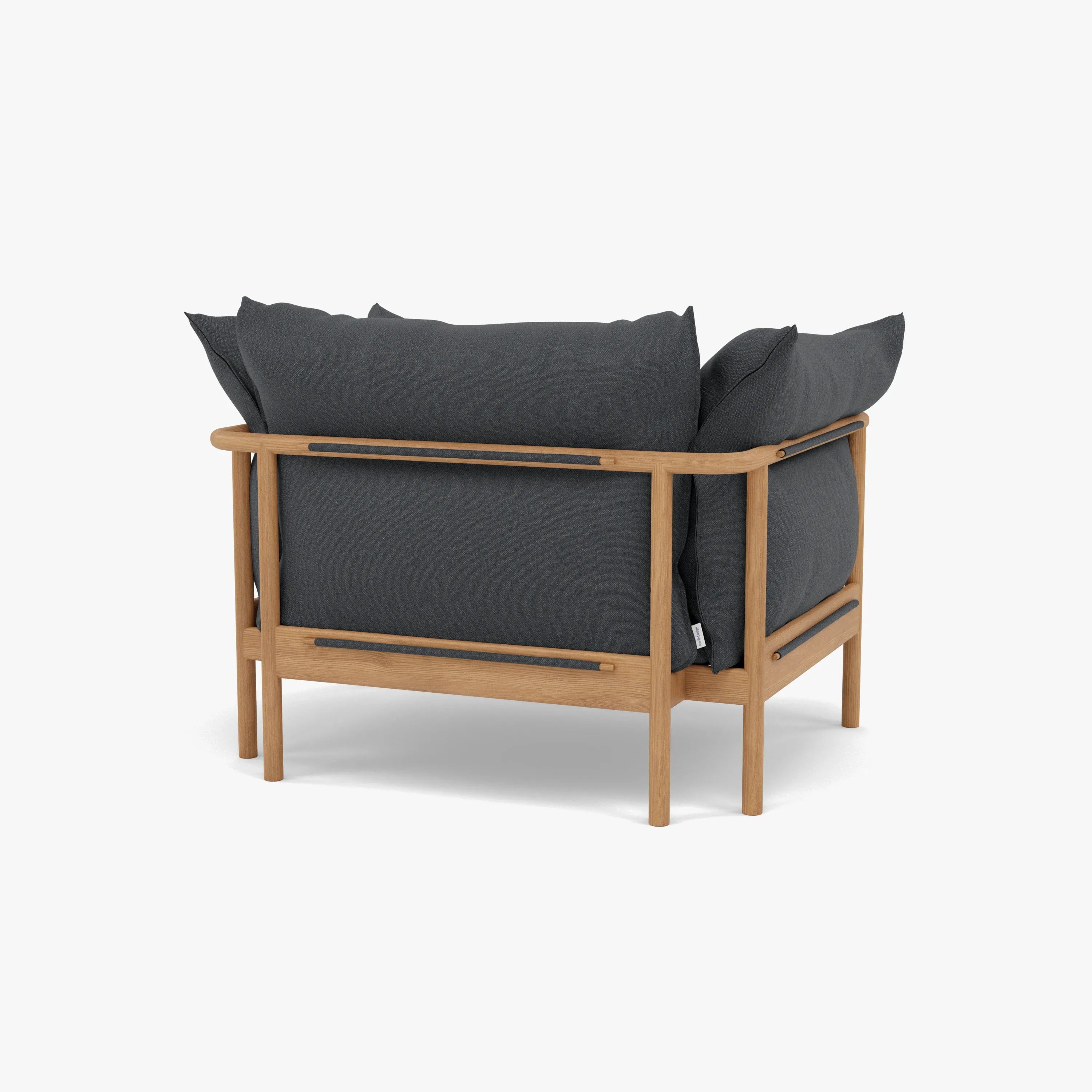 Olivia Armchair Granite Grey Fabric Solid American Oak