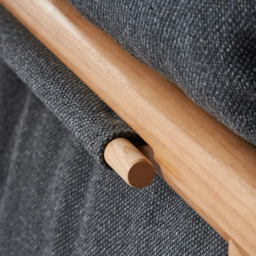 Olivia Armchair Granite Grey Fabric Solid American Oak