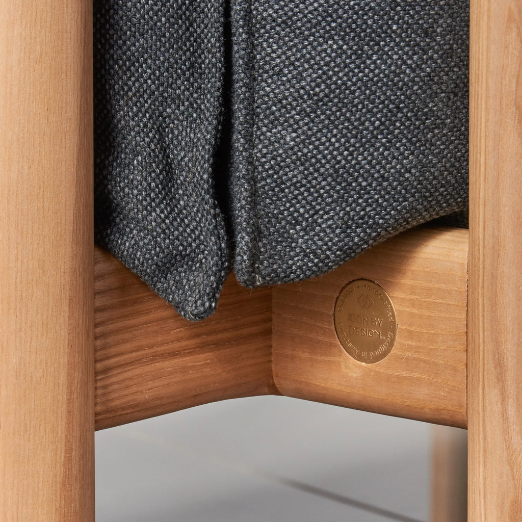 Olivia Armchair Granite Grey Fabric Solid American Oak