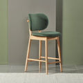 Olivia Bar Stool Forest Green Fabric Solid American Oak