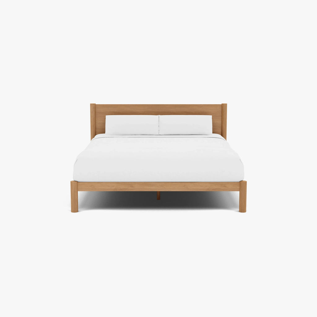 Olivia Bed Frame Column Headboard King Solid American Oak