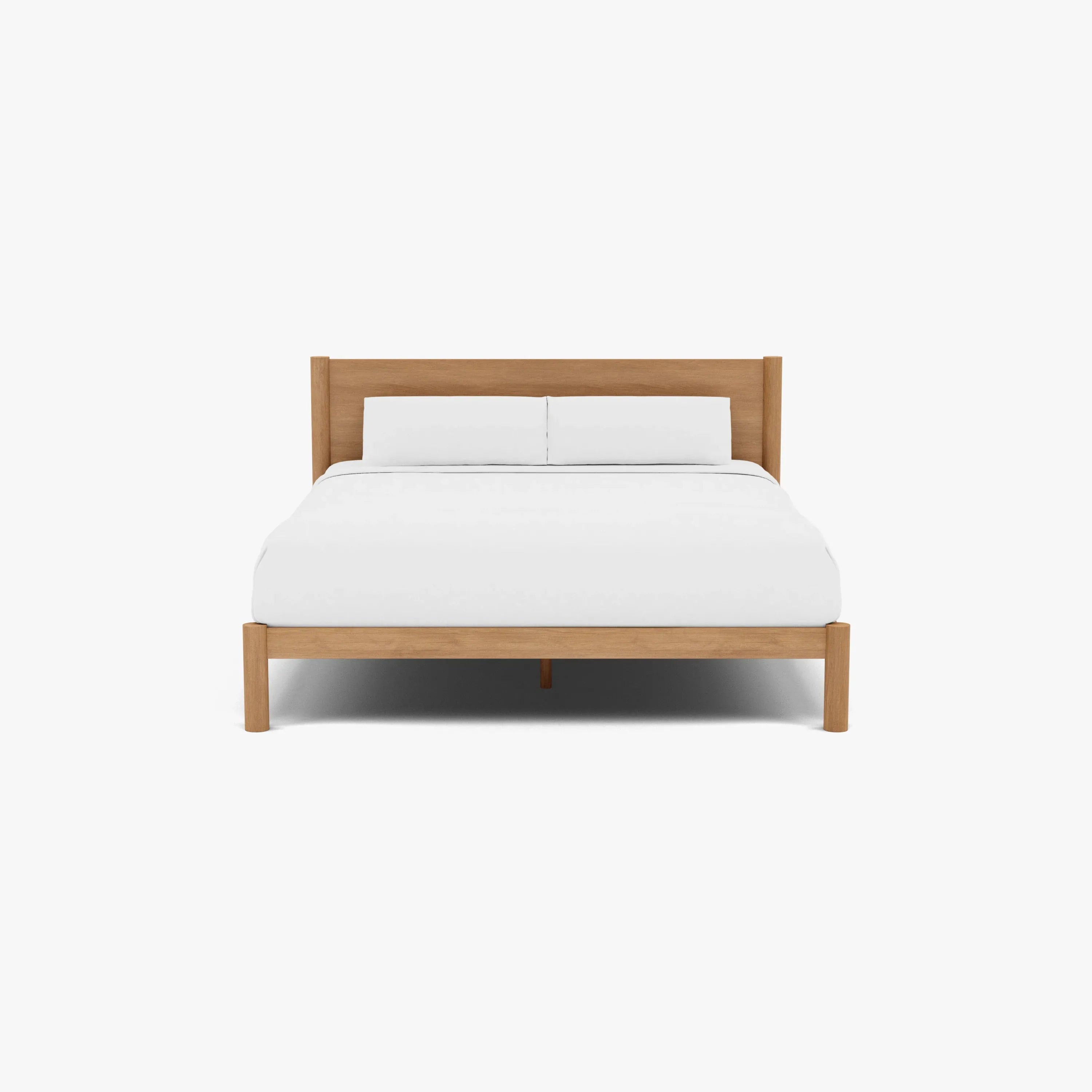 Olivia Bed Frame Column Headboard King Solid American Oak