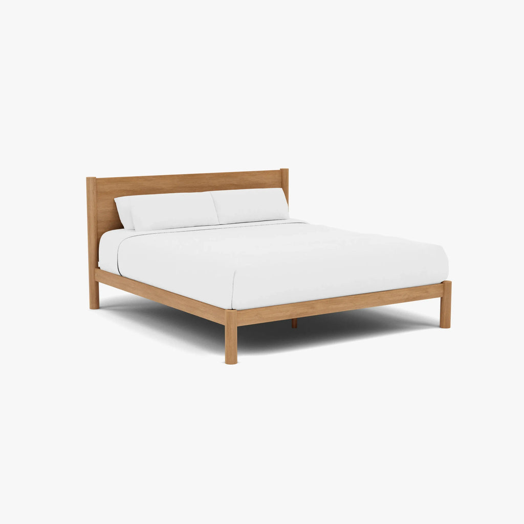 Olivia Bed Frame Column Headboard King Solid American Oak