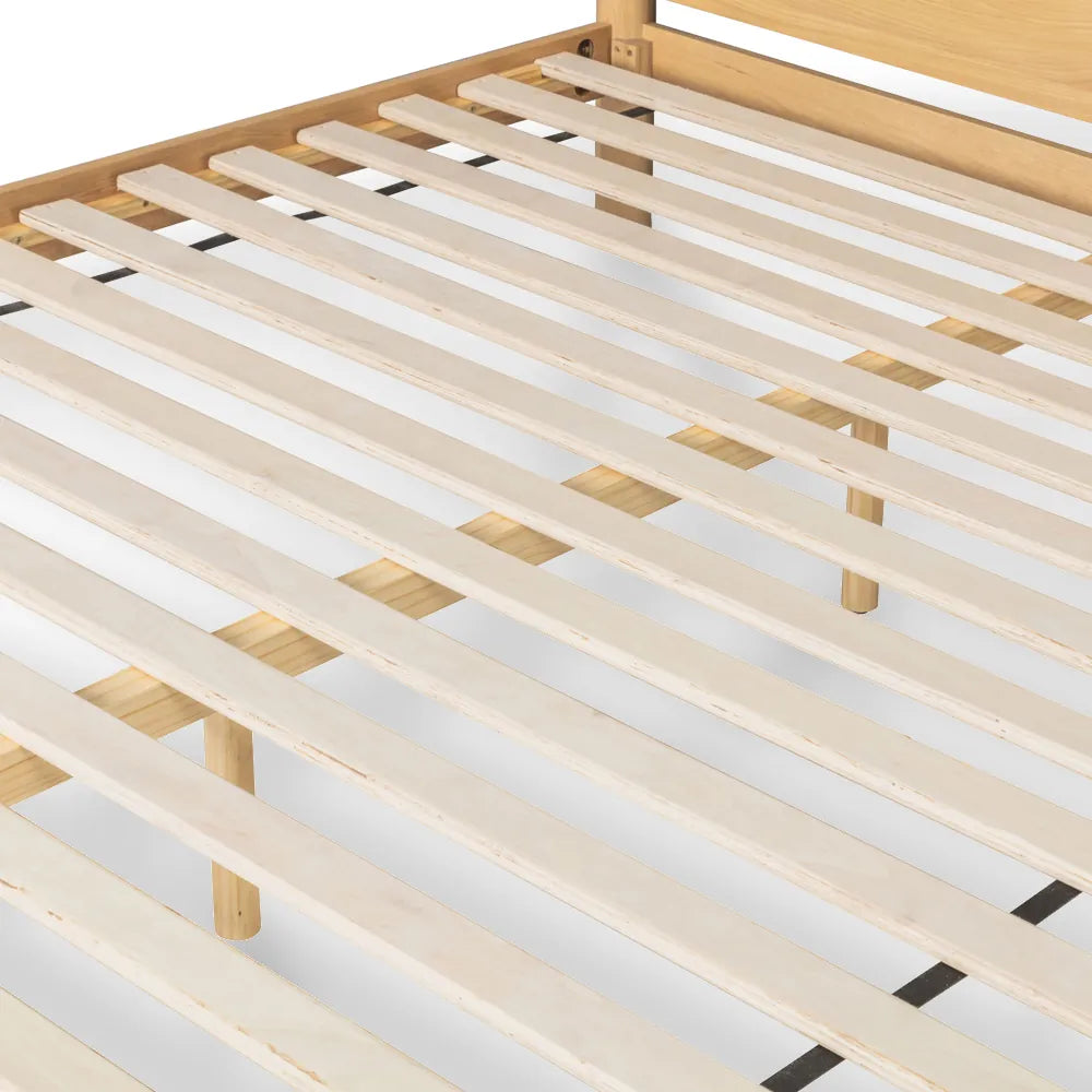 Olivia Bed Frame Column Headboard King Solid American Oak