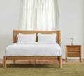 Olivia Bed Frame Column Headboard Solid American Oak