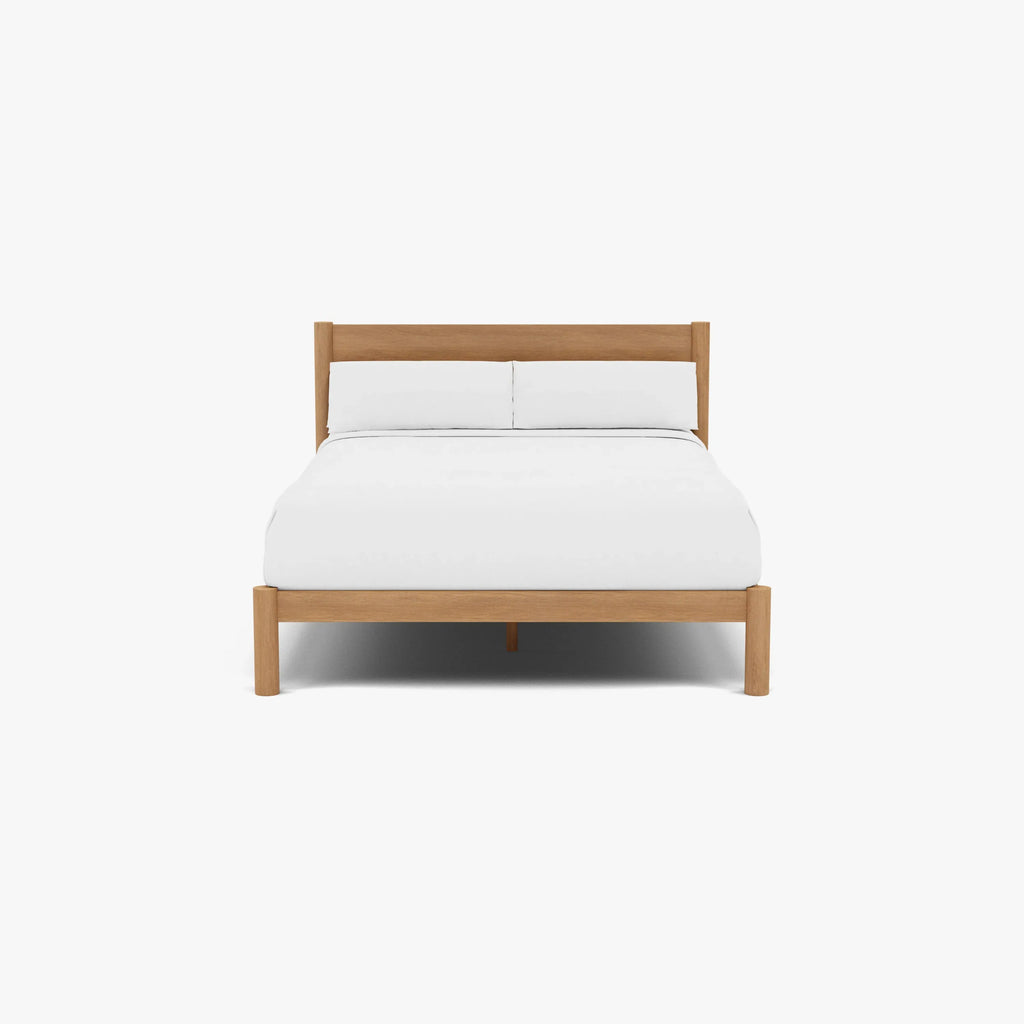 Olivia Bed Frame Column Headboard Queen Solid American Oak