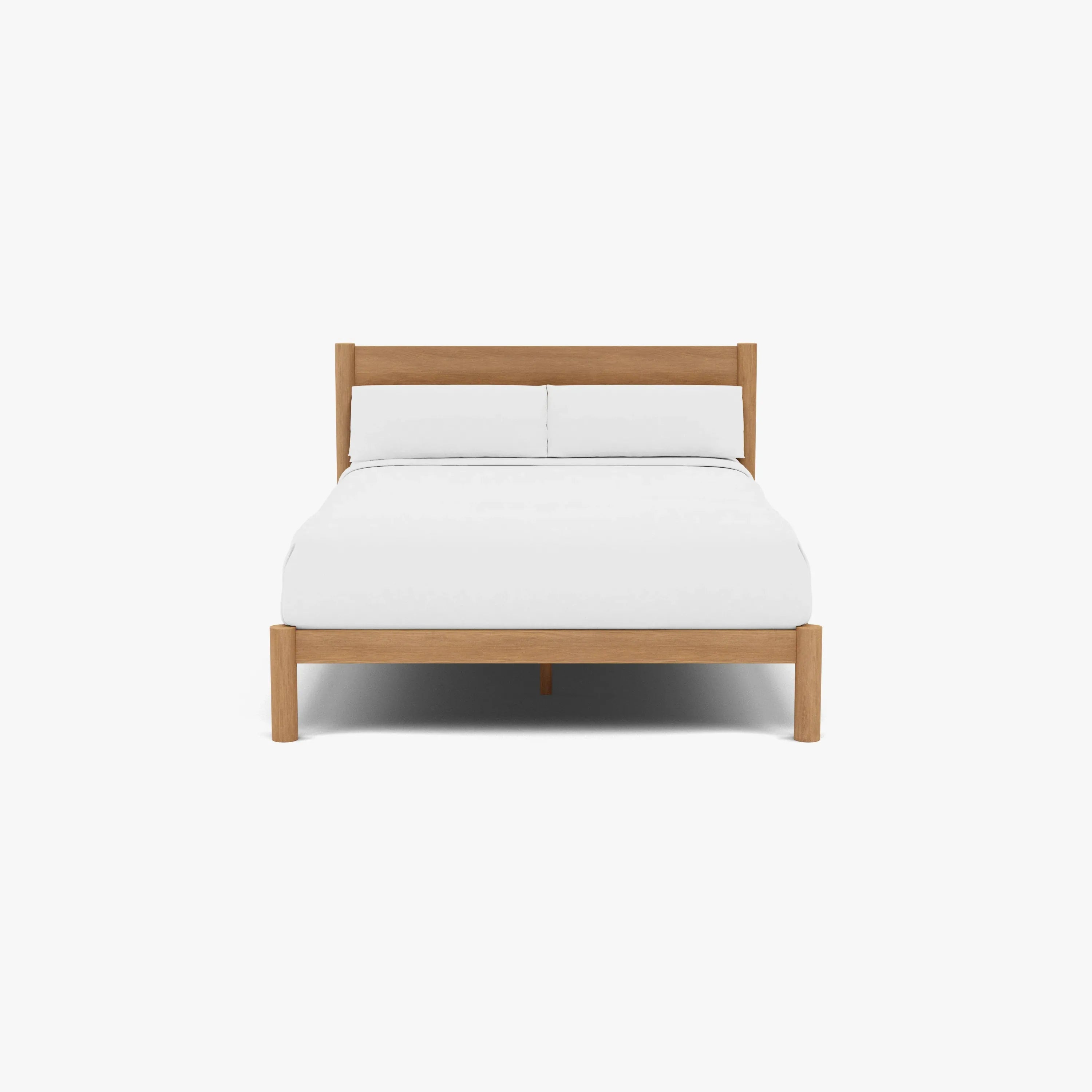 Olivia Bed Frame Column Headboard Queen Solid American Oak