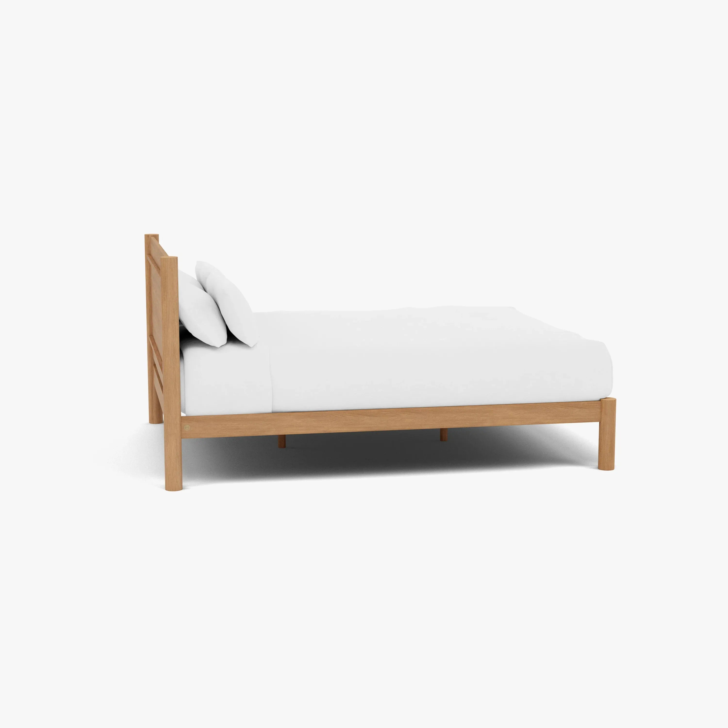 Olivia Bed Frame Column Headboard Queen Solid American Oak