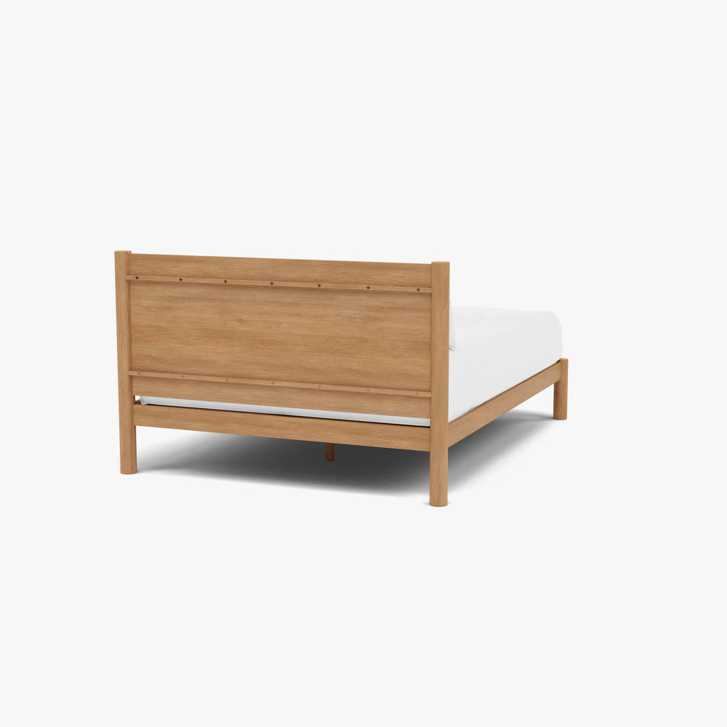 Olivia Bed Frame Column Headboard Queen Solid American Oak