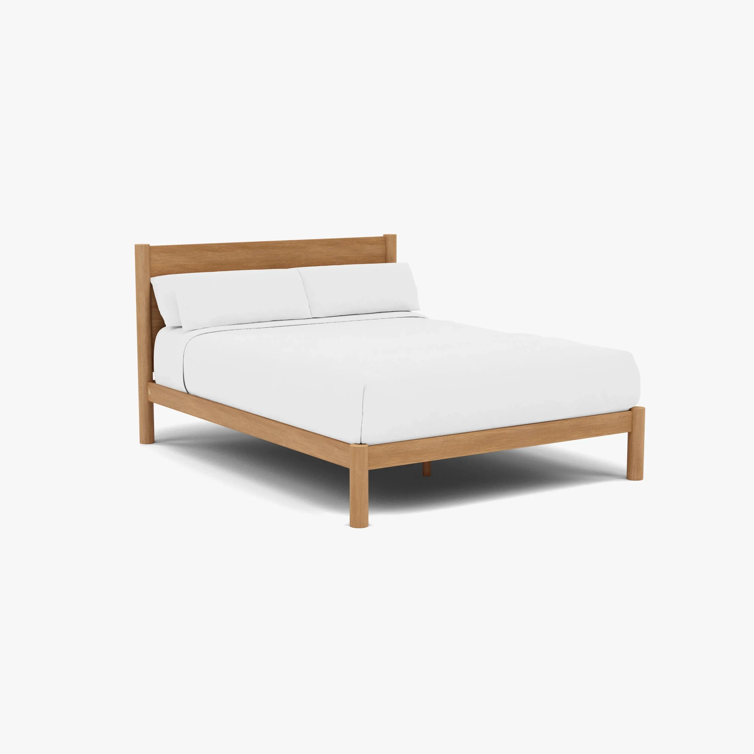 Olivia Bed Frame Column Headboard Queen Solid American Oak