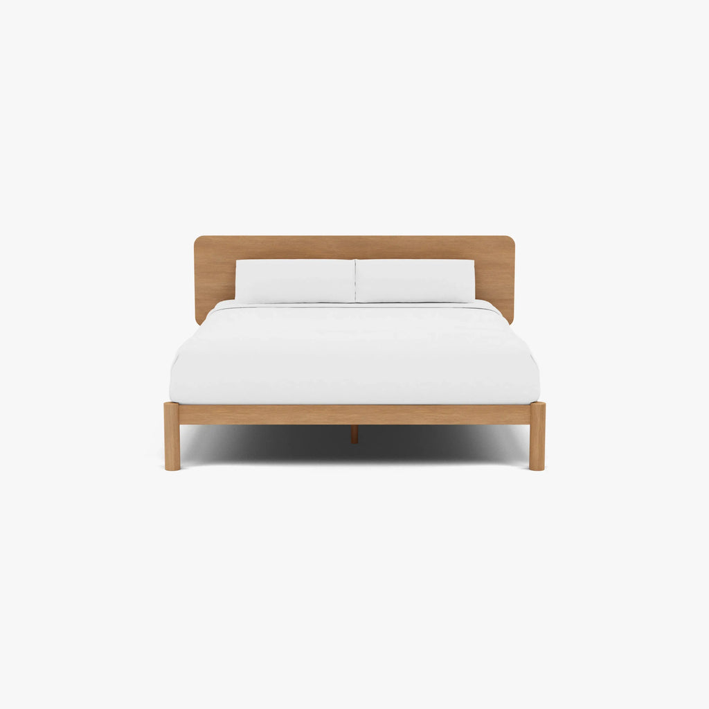 Olivia Bed Frame Rounded Headboard King Solid American Oak