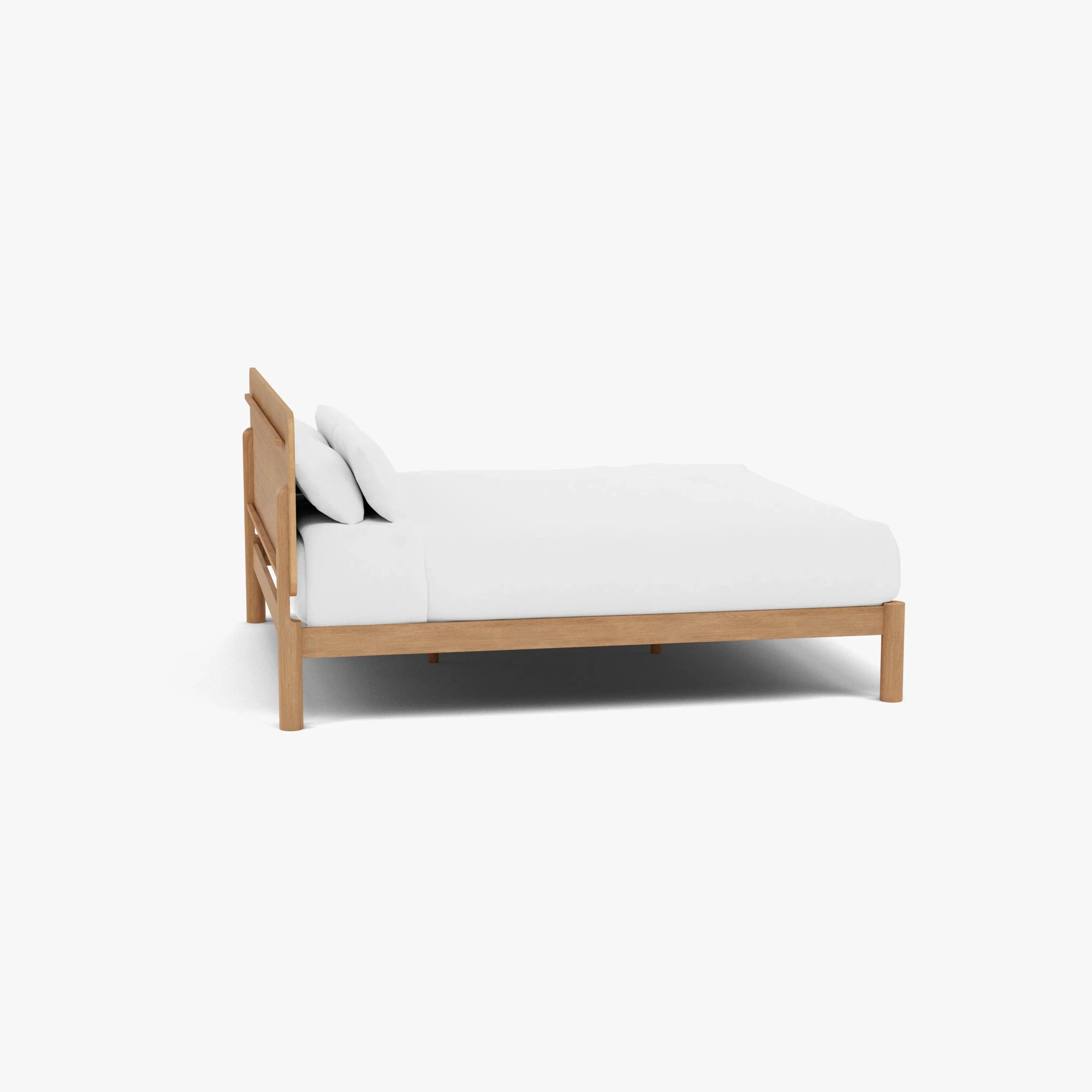 Olivia Bed Frame Rounded Headboard King Solid American Oak