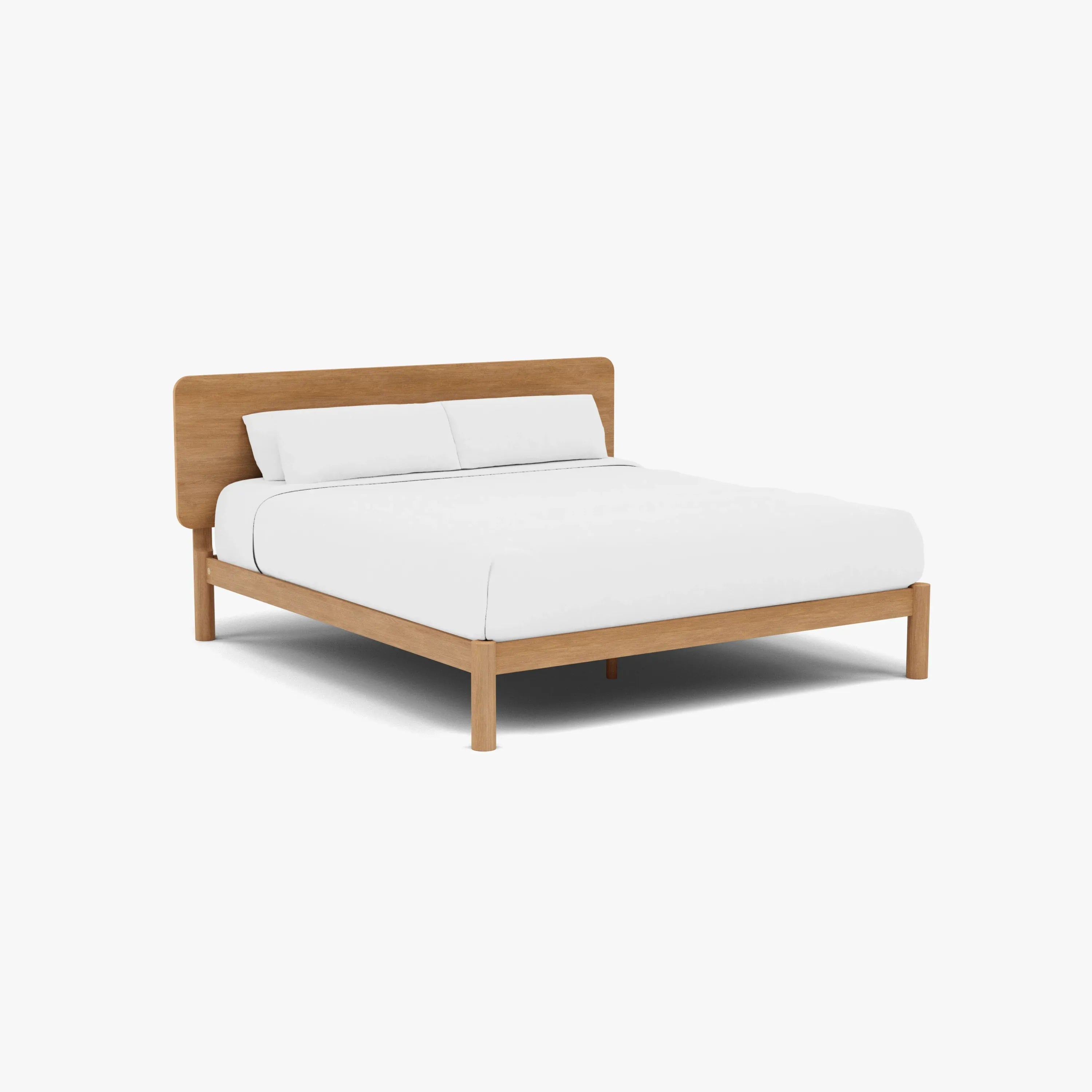 Olivia Bed Frame Rounded Headboard King Solid American Oak