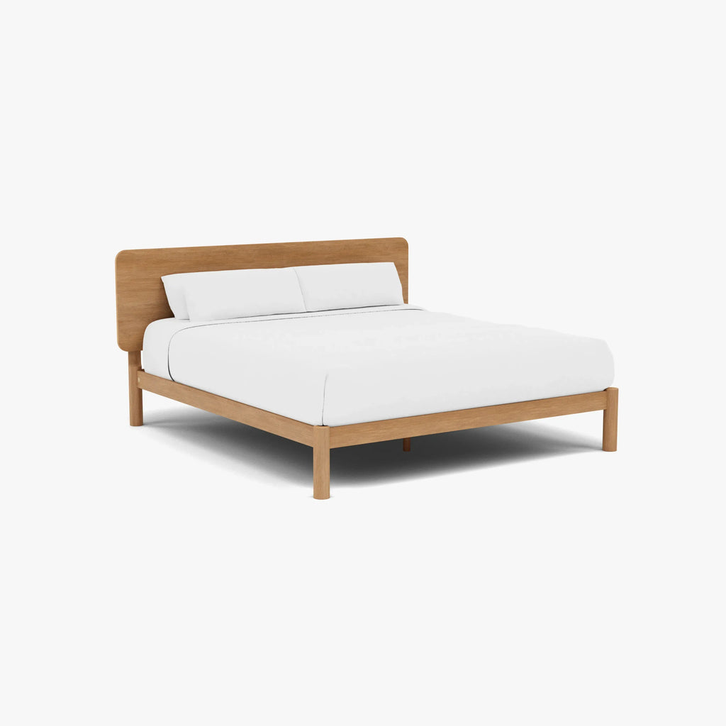 Olivia Bed Frame Rounded Headboard King Solid American Oak