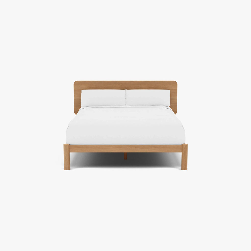 Olivia Bed Frame Rounded Headboard Queen Solid American Oak