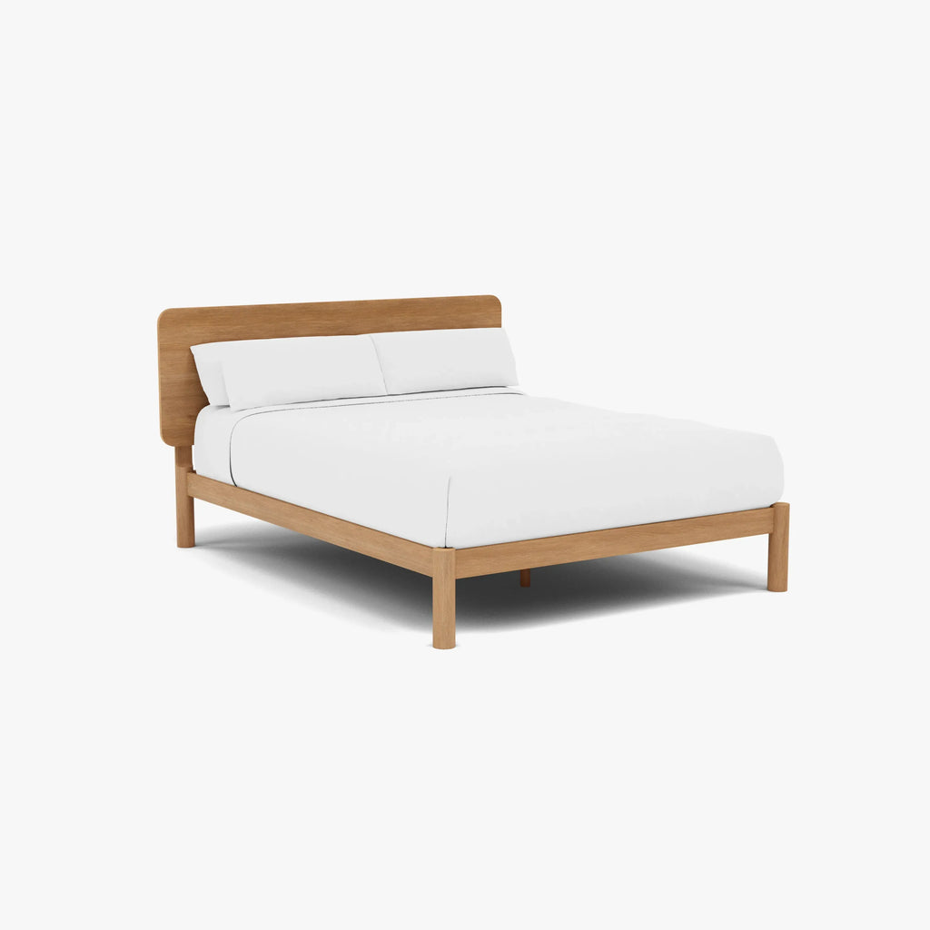 Olivia Bed Frame Rounded Headboard Queen Solid American Oak