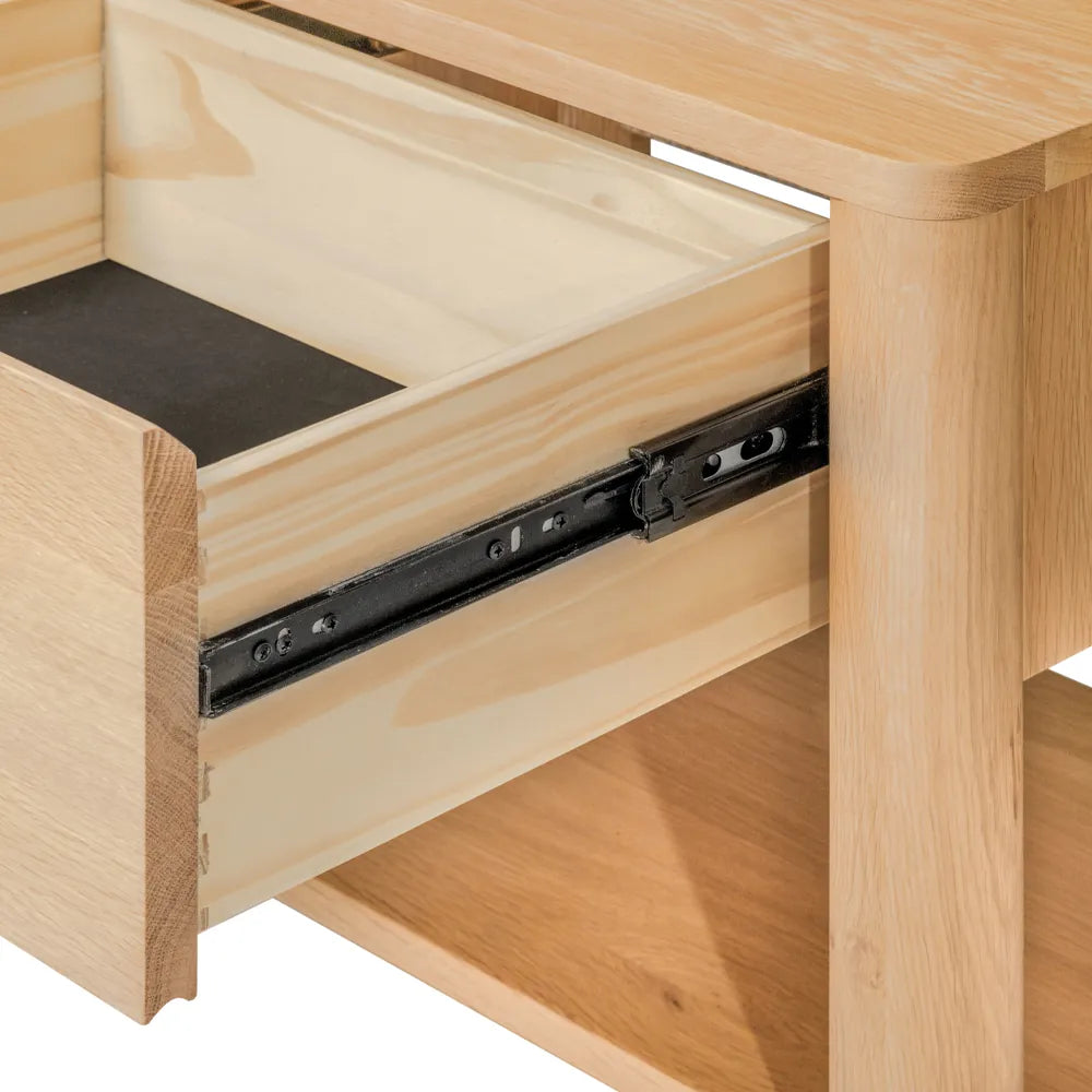 Olivia Bedside Table 1 Drawer 55 x 40cm Solid American Oak