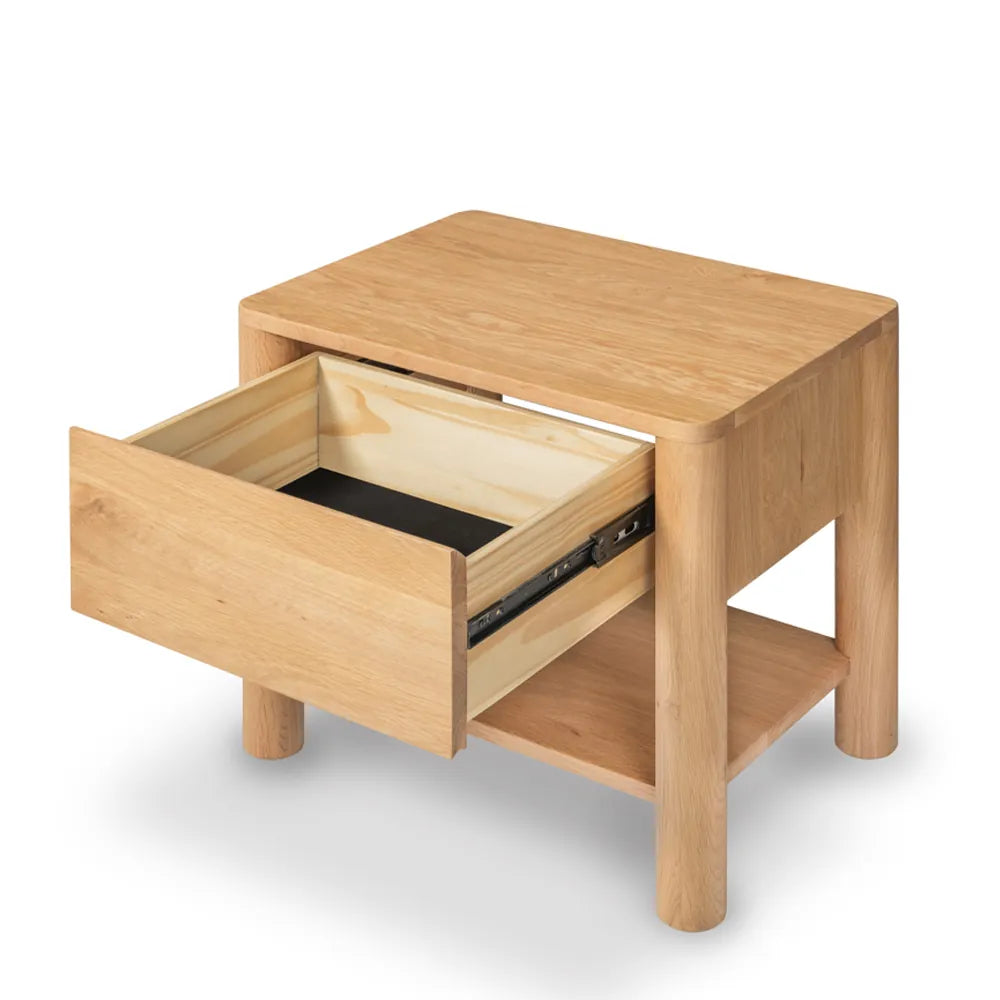Olivia Bedside Table 1 Drawer 55 x 40cm Solid American Oak