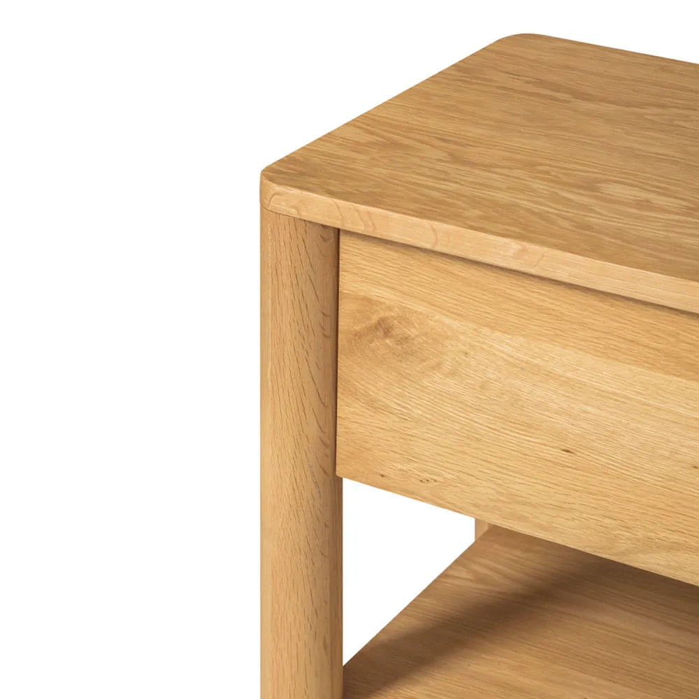 Olivia Bedside Table 1 Drawer 55 x 40cm Solid American Oak