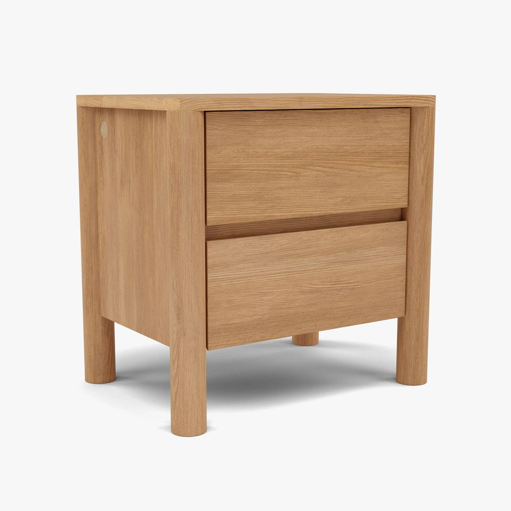 Olivia Bedside Table 2 Drawers 55 x 40cm Solid American Oak