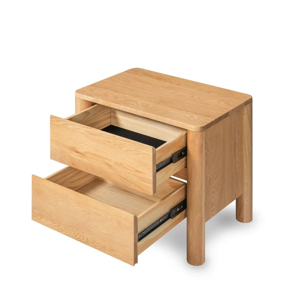 Olivia Bedside Table 2 Drawers 55 x 40cm Solid American Oak