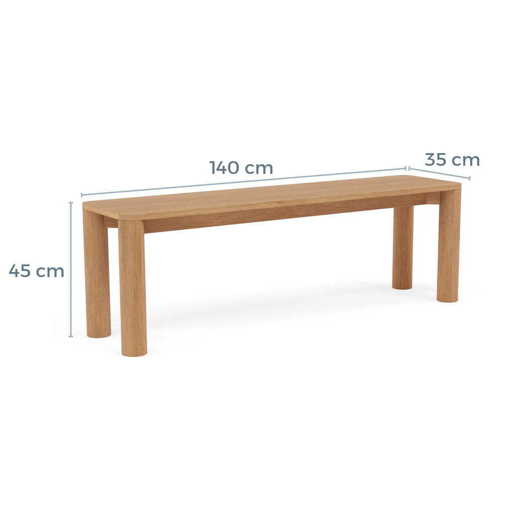 Olivia Bench 140 x 35cm Solid American Oak