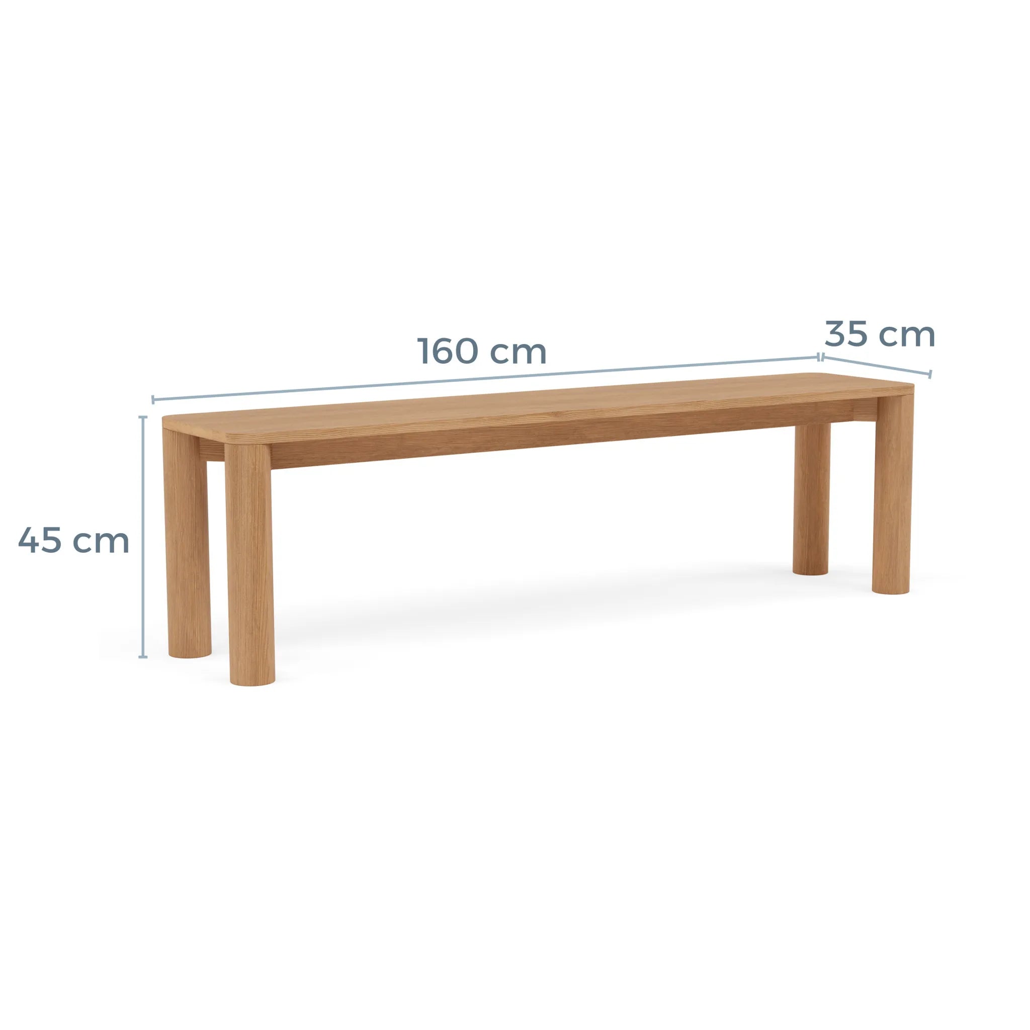 Olivia Bench 160 x 35cm Solid American Oak
