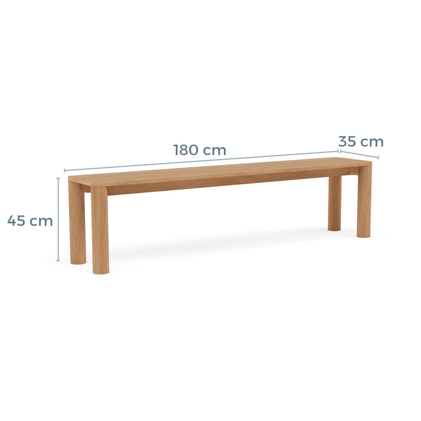 Olivia Bench 180 x 35cm Solid American Oak
