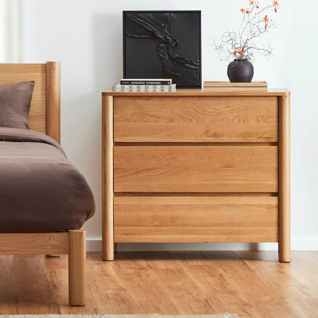 Olivia Chest 3 Drawers 100 x 50cm Solid American Oak