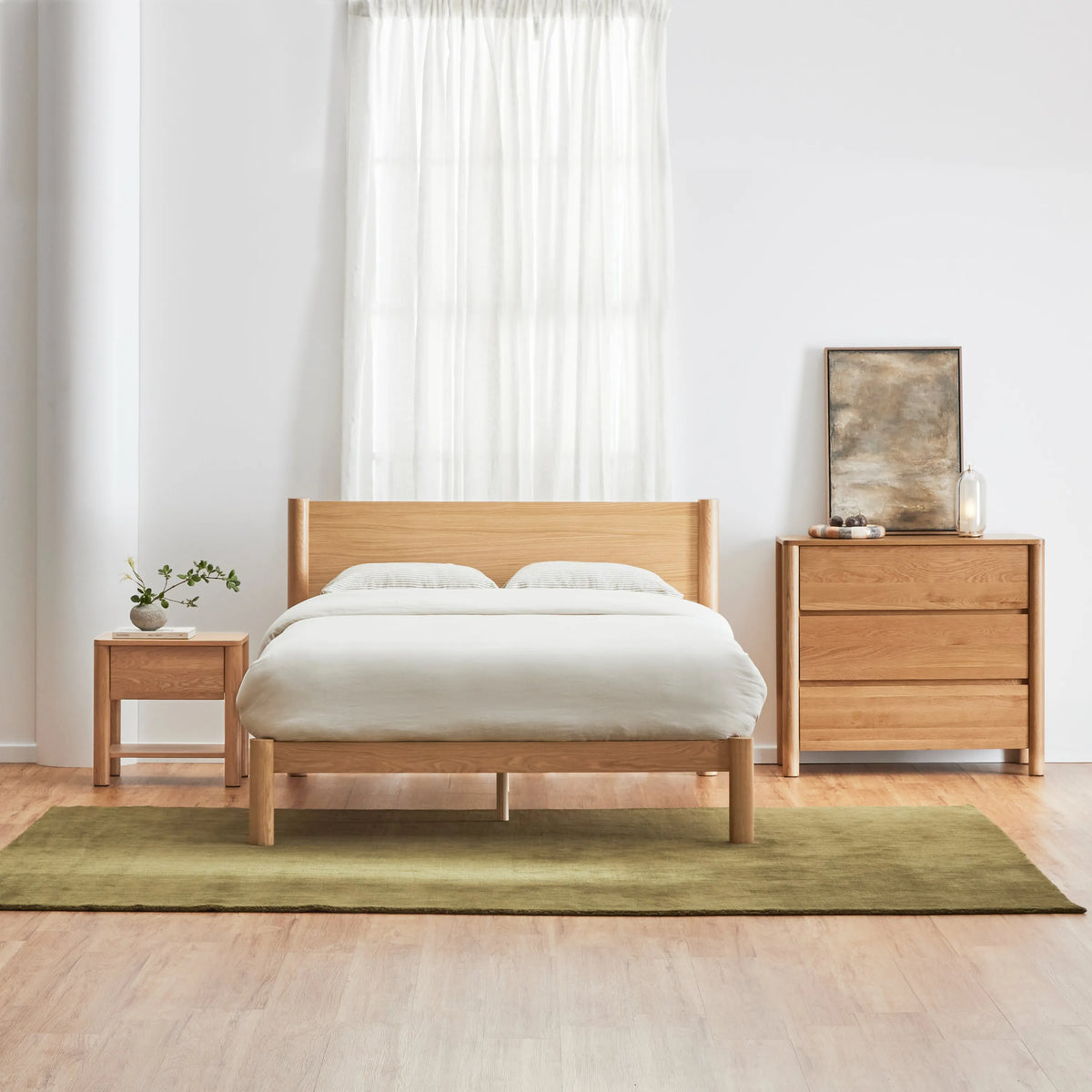 Olivia Chest 3 Drawers 100 x 50cm Solid American Oak