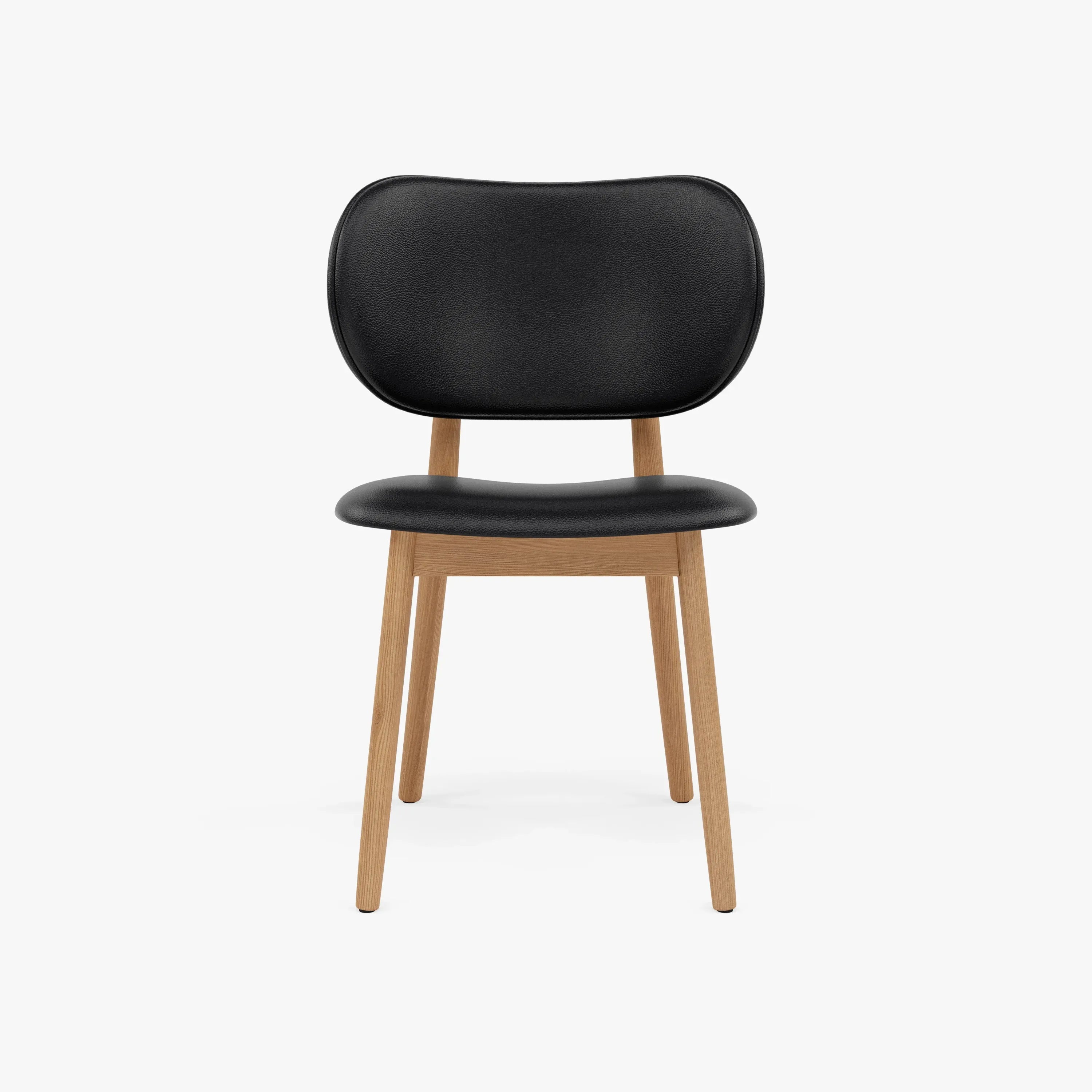 Olivia Dining Chair Black Leather Solid American Oak