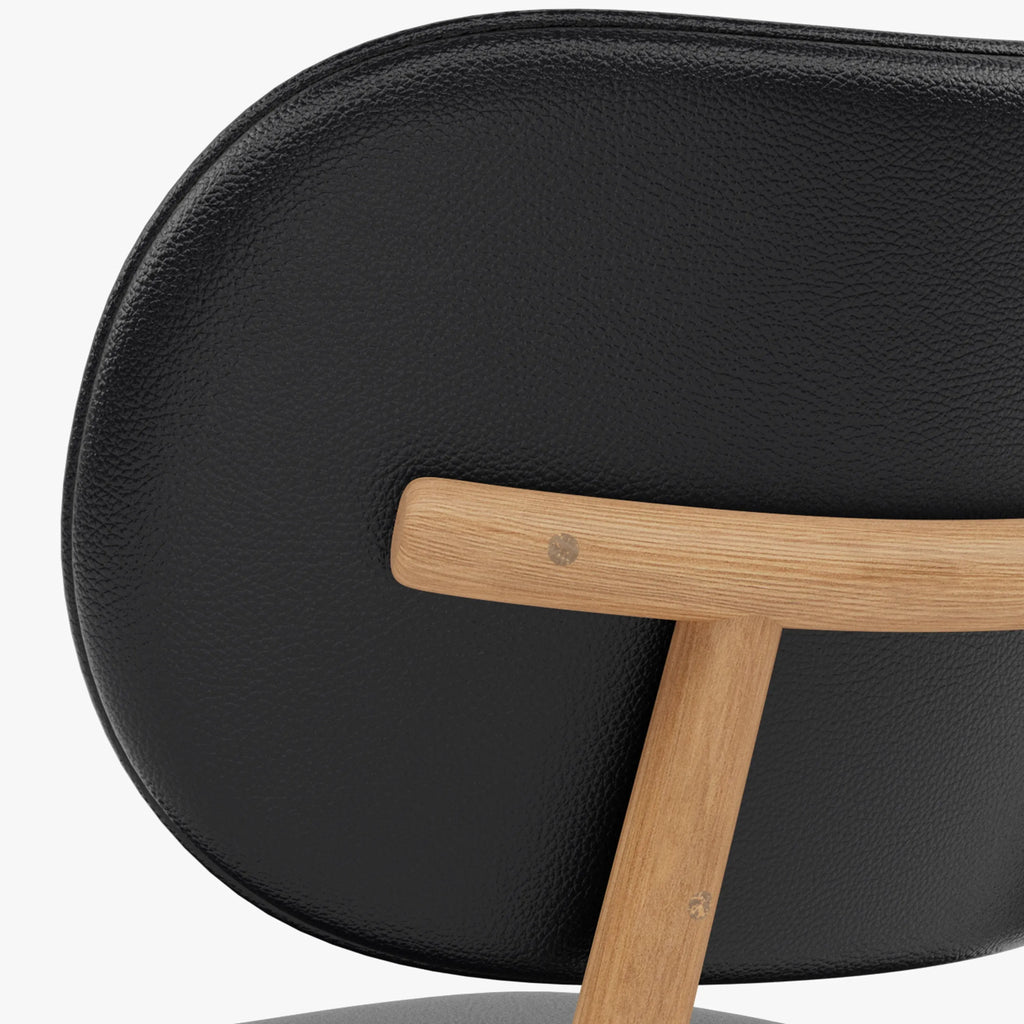 Olivia Dining Chair Black Leather Solid American Oak