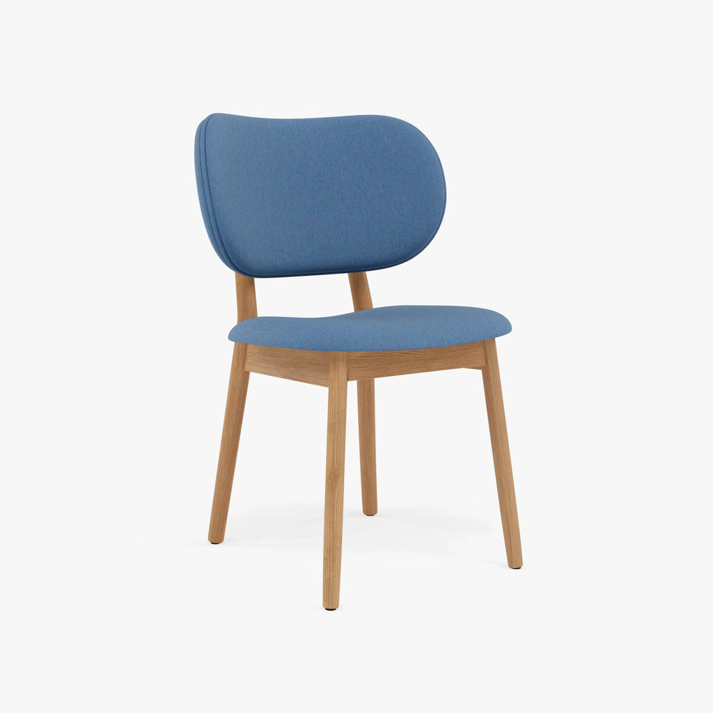 Olivia Dining Chair Denim Blue Fabric Solid American Oak