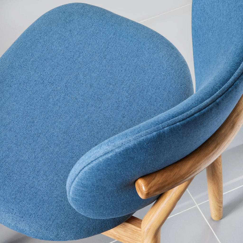 Olivia Dining Chair Denim Blue Fabric Solid American Oak