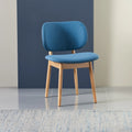 Olivia Dining Chair Denim Blue Fabric Solid American Oak