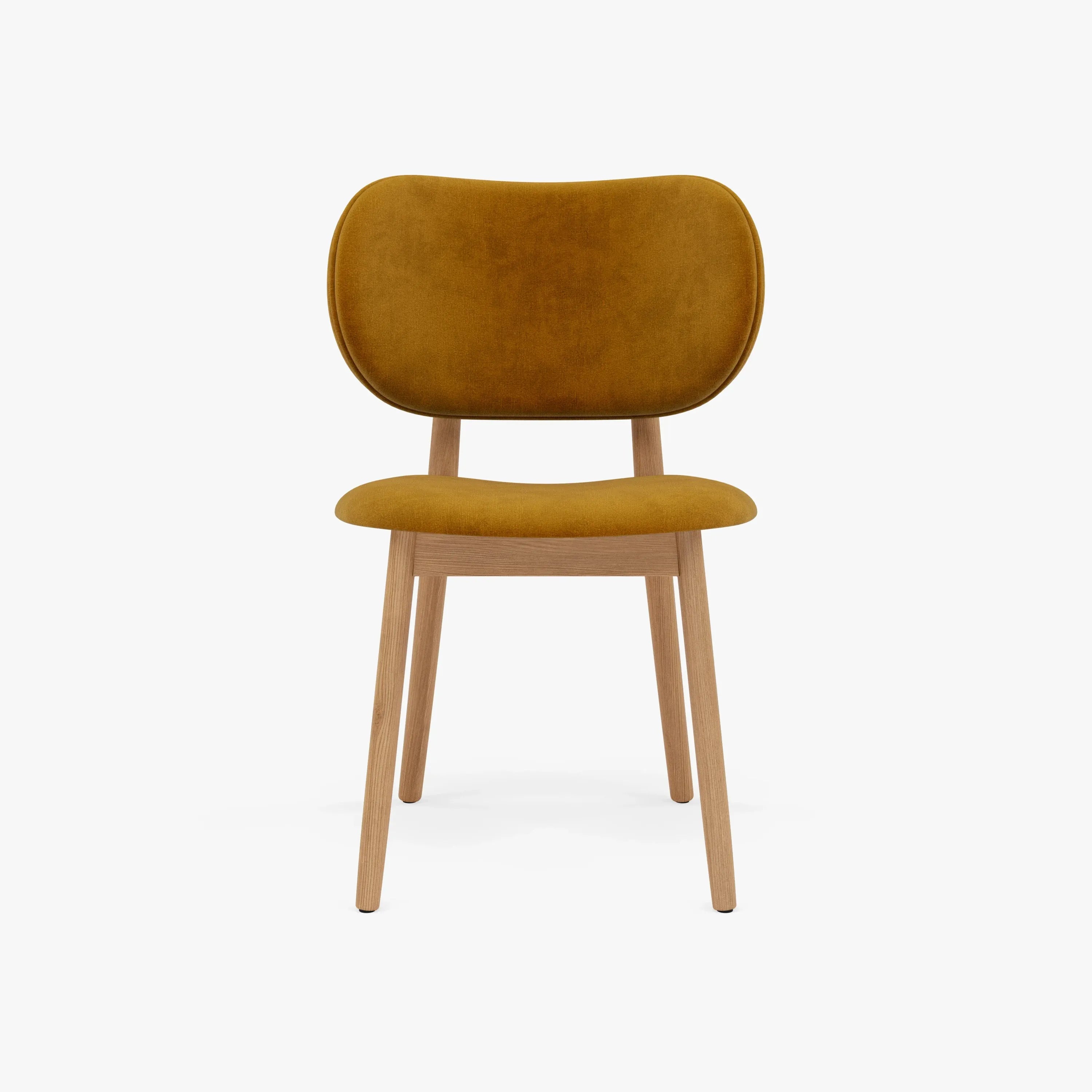 Olivia Dining Chair Mustard Velvet Solid American Oak