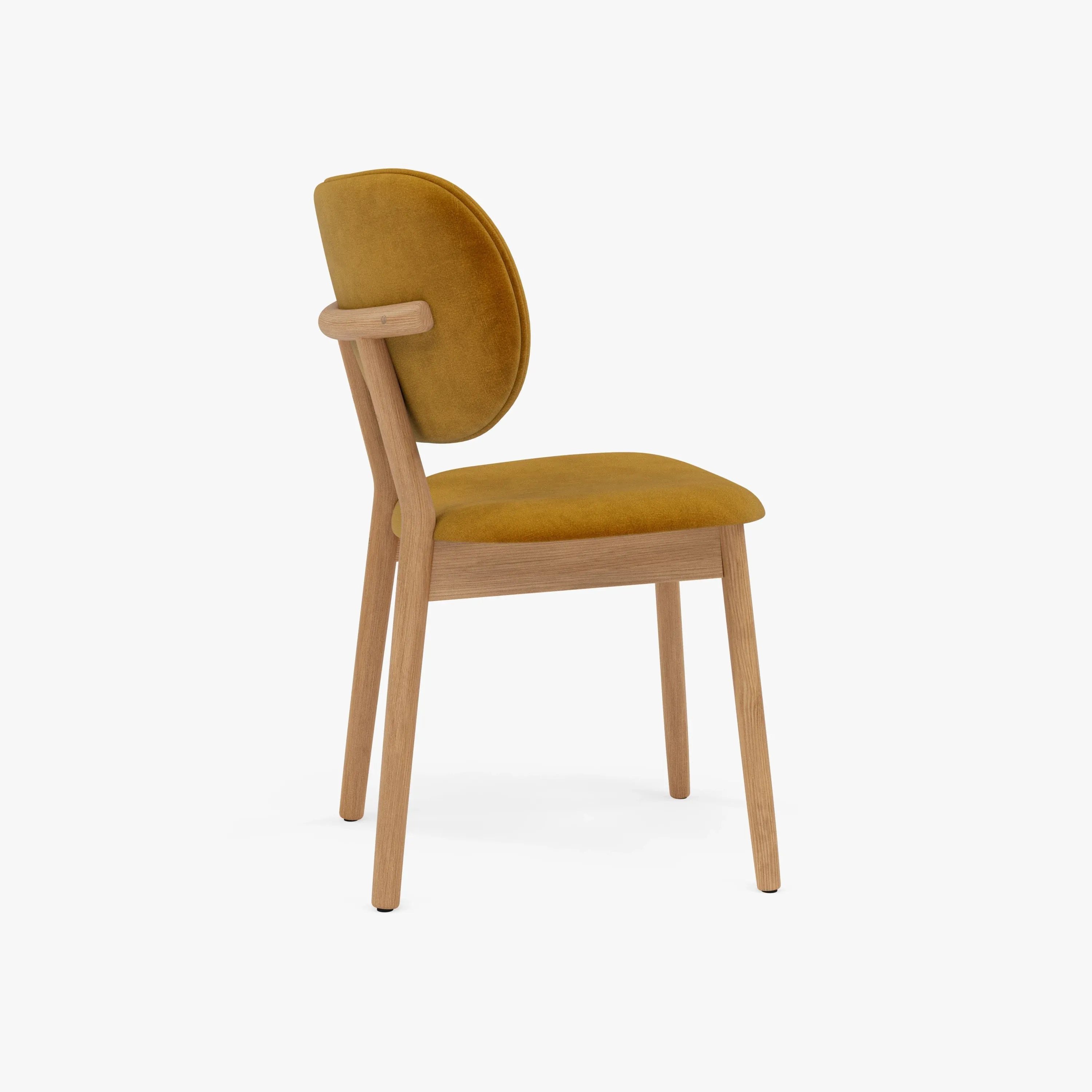 Olivia Dining Chair Mustard Velvet Solid American Oak