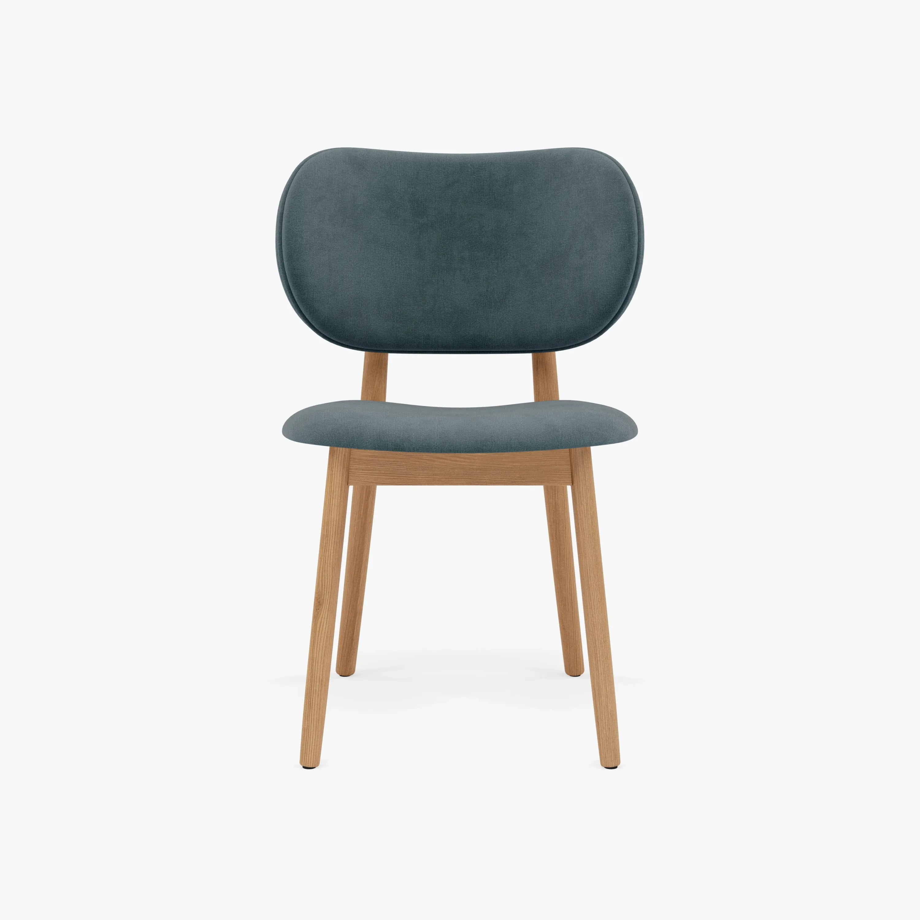 Olivia Dining Chair Seafoam Velvet Solid American Oak