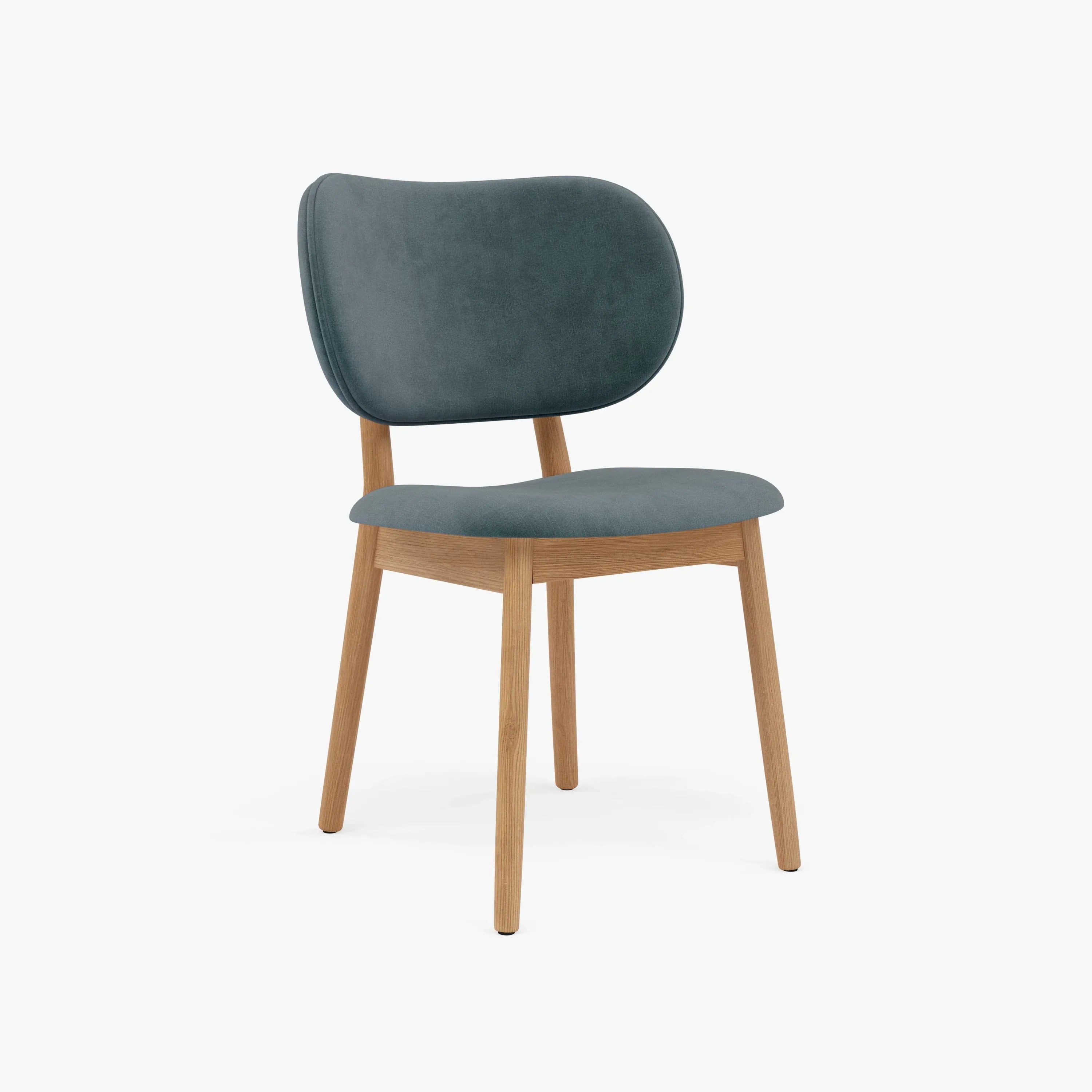 Olivia Dining Chair Seafoam Velvet Solid American Oak