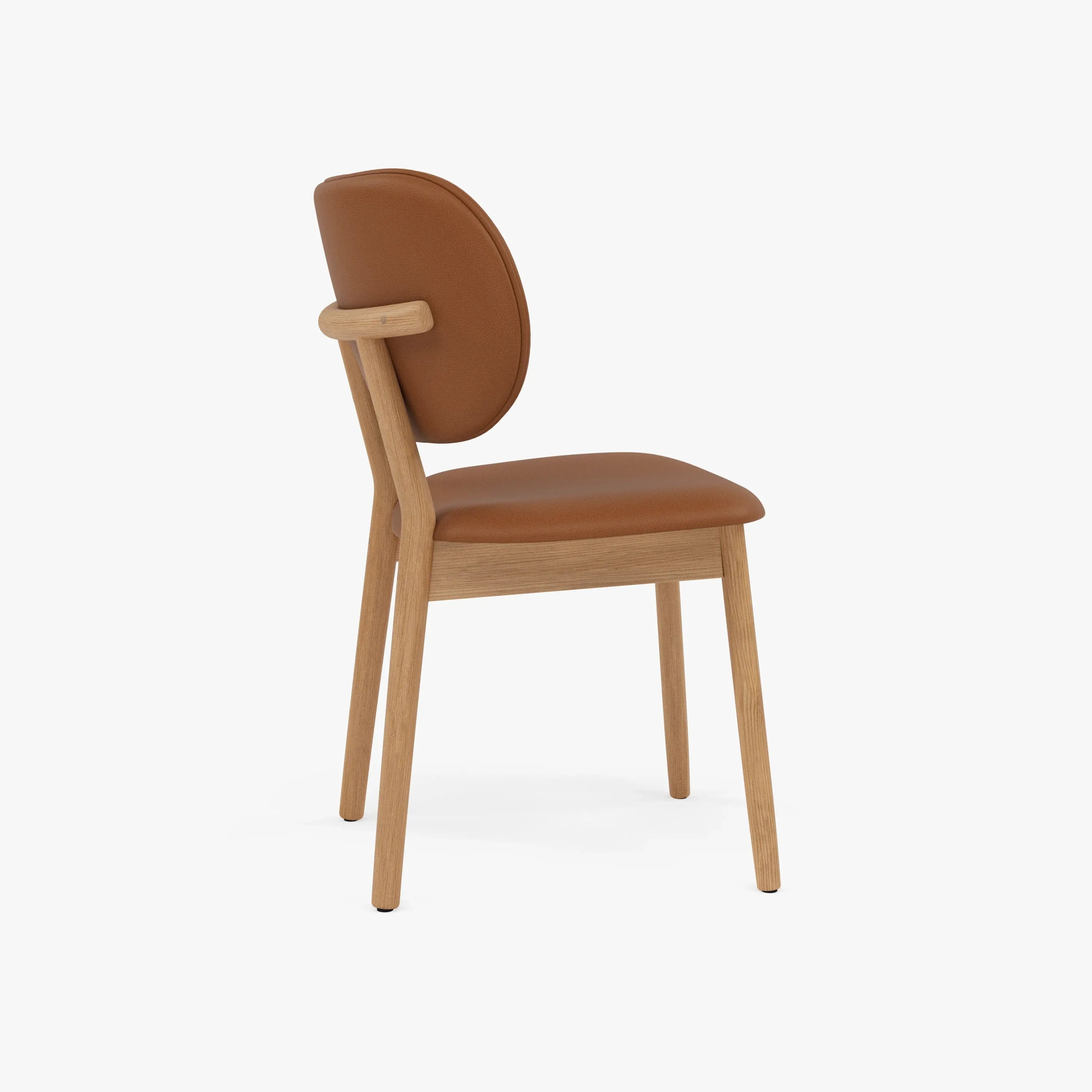 Olivia Dining Chair Tan Leather Solid American Oak