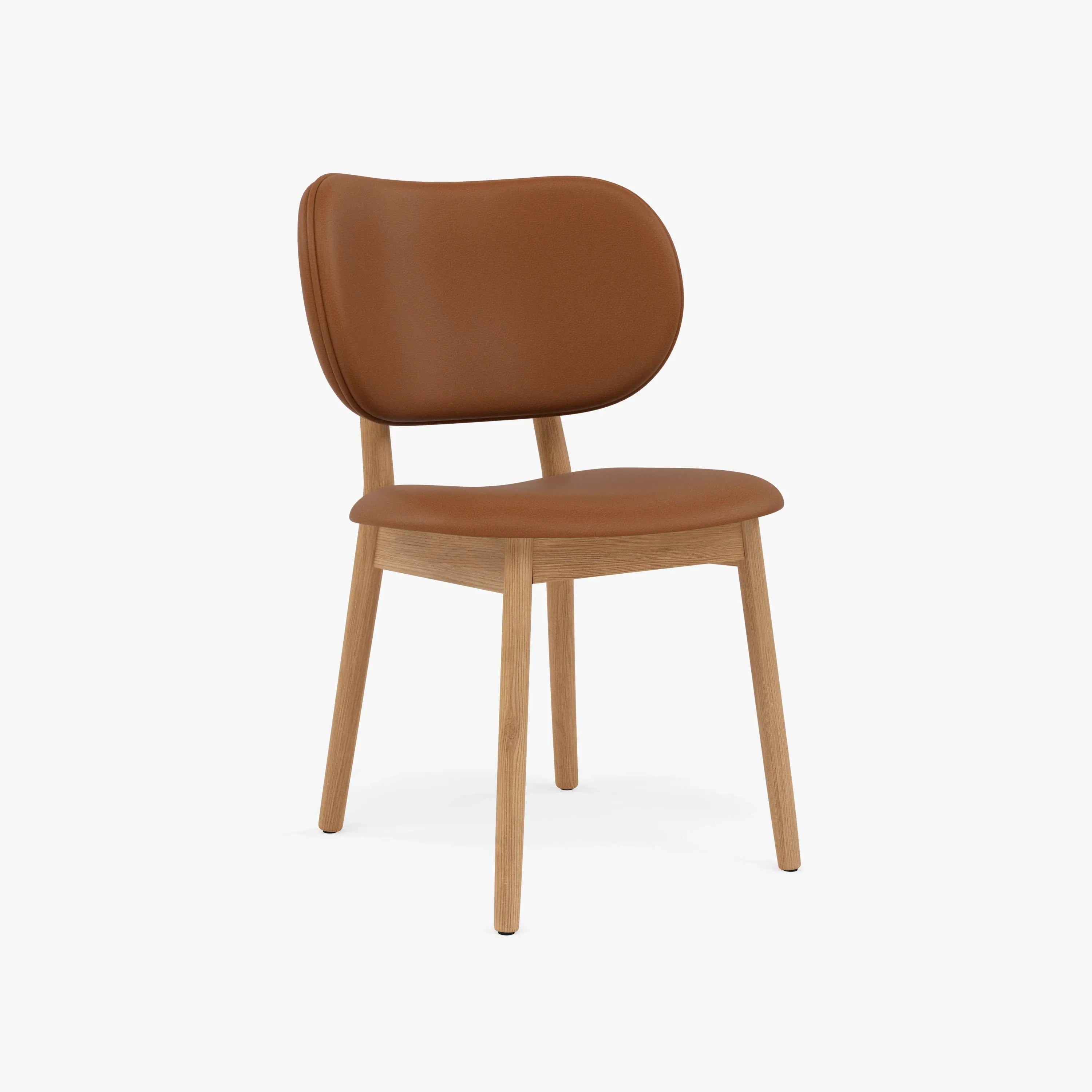 Olivia Dining Chair Tan Leather Solid American Oak