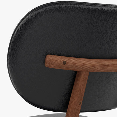 Olivia Dining Chair Black Leather Solid American Walnut