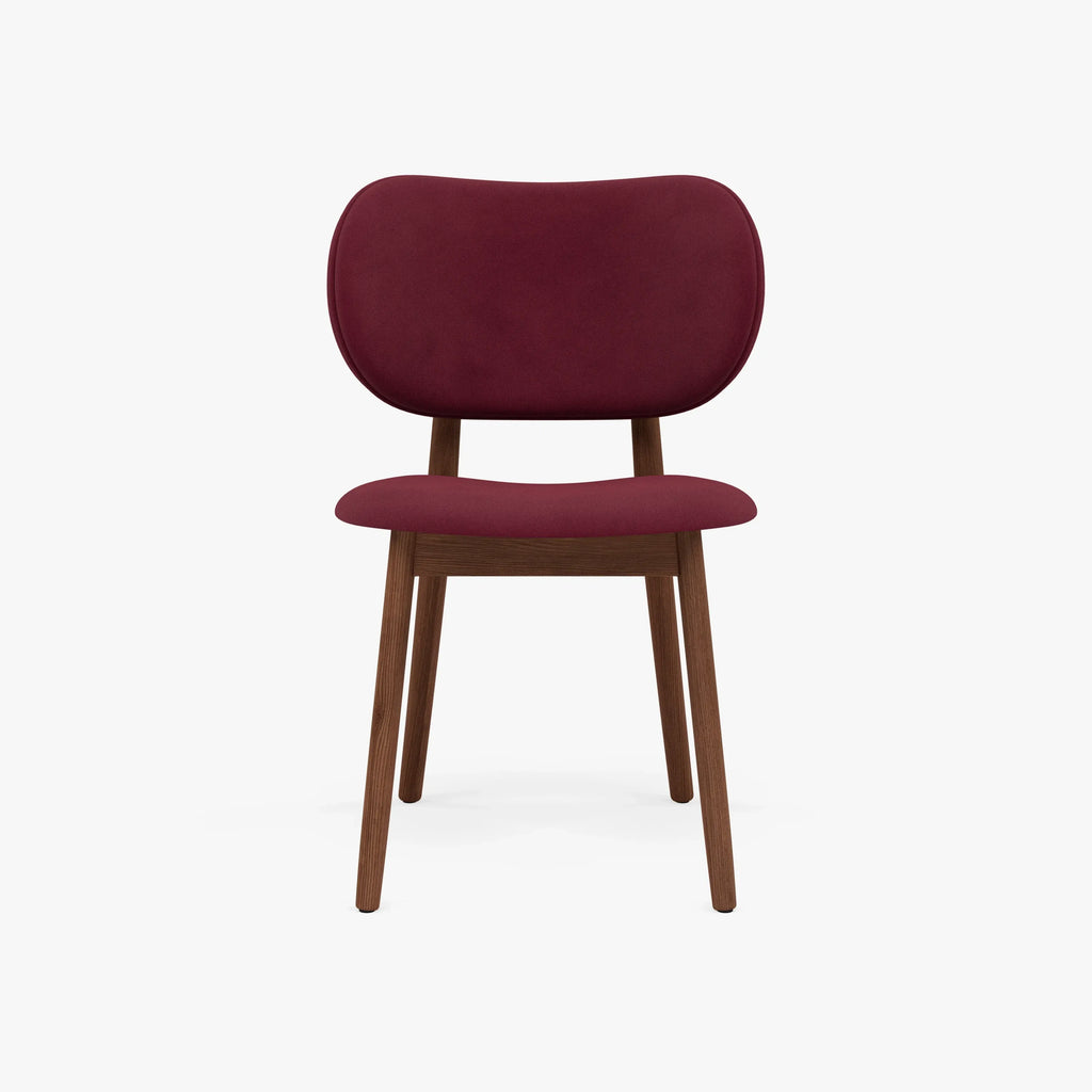 Olivia Dining Chair Claret Velvet Solid American Walnut