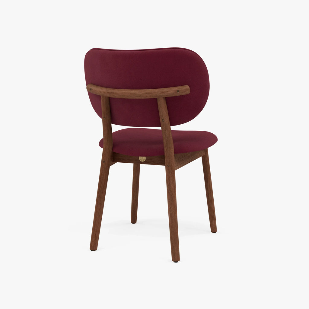Olivia Dining Chair Claret Velvet Solid American Walnut