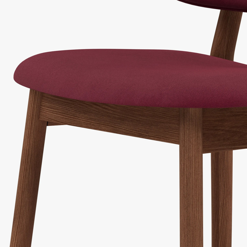 Olivia Dining Chair Claret Velvet Solid American Walnut