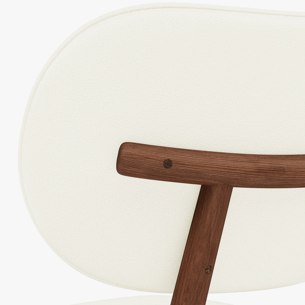 Olivia Dining Chair Cream Leather Solid American Walnut