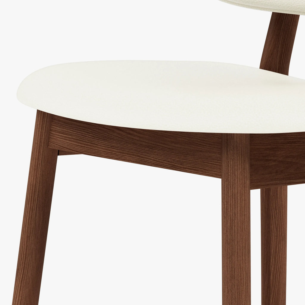 Olivia Dining Chair Cream Leather Solid American Walnut