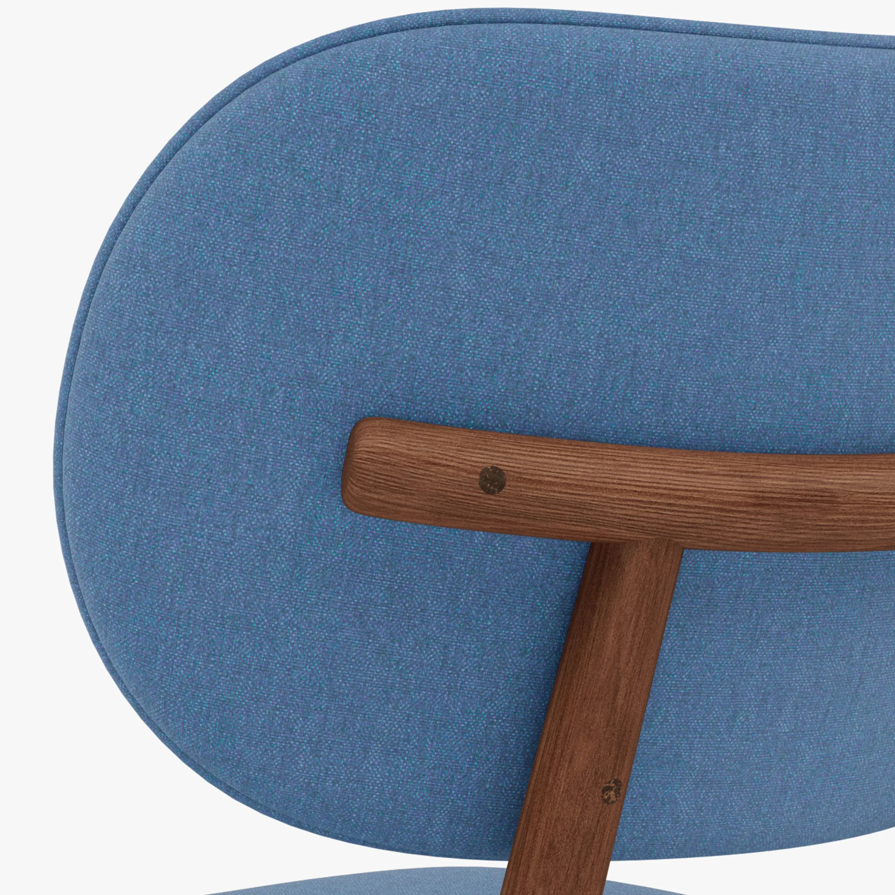 Olivia Dining Chair Denim Blue Fabric Solid American Walnut